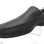 HUGO BOSS 11100 MOCCASIN TOE LOAFERS BLACK LEATHER MARKED 8.5 GUC