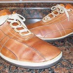 MENS HUGO BOSS ORANGE CARMEL TAN  LEATHER LACE-UP CASUAL SHOE 41/8 M EXCELLENT!