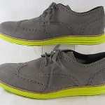 COLE HAAN LunarGrand Mens Wing Tips Charcoal Suede Size 11.5M