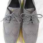 COLE HAAN LunarGrand Mens Wing Tips Charcoal Suede Size 11.5M