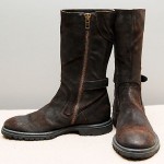 EUC BOSS ORANGE by Hugo Boss Oiled Rough Leather Engineer Boots Brown 41  8 M