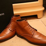 Hugo Boss Men’s Made In Italy Brown Tan Leather Boots Shoes UK 8.5