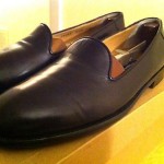 BRAGANO BLACK LEATHER BUSINESS LOAFER COLE HAAN SHOES SIZE 9.5 M made in italy