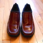 MEN’S COLE HAAN COUNTRY LEATHER RED BROWN LOAFERS W/ NIKE AIR SOLE, SIZE 8.5M