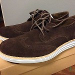 NIKE COLE HAAN LUNARGRAND Sz. 12 ESPRESSO BROWN BLUE SUEDE WINGTIP C10230 NEW
