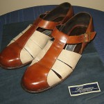 BRAGANO MEN’S SANDAL SHOES SZ 9 D MADE BY COLE HAAN IN ITALY LEATHER & CANVAS
