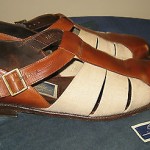 BRAGANO MEN’S SANDAL SHOES SZ 9 D MADE BY COLE HAAN IN ITALY LEATHER & CANVAS