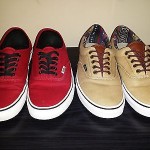 LOT OF 2 VANS ERA 59 CLASSIC KHAKI CHILI PEPPER RED BLACK BROWN, SZ 10.5 L@@K!