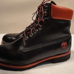 MENS 12 M TIMBERLAND WATERPROOF BLACK & RED LEATHER LACE TIE HIKING ANKLE BOOTS