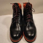 MENS 12 M TIMBERLAND WATERPROOF BLACK & RED LEATHER LACE TIE HIKING ANKLE BOOTS