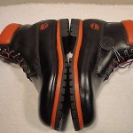 MENS 12 M TIMBERLAND WATERPROOF BLACK & RED LEATHER LACE TIE HIKING ANKLE BOOTS