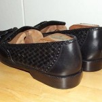COLE HAAN BRAGANO BLACK WOVEN LEATHER WINGTIP KILTIE TASSEL LOAFERS SHOES 8.5 D