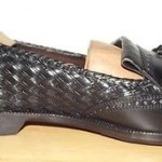COLE HAAN BRAGANO BLACK WOVEN LEATHER WINGTIP KILTIE TASSEL LOAFERS SHOES 8.5 D