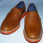 Cole Haan Lunargrand Penny Loafers, Leather Upper, Woodbury/Orange, 10.5 M, New