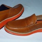 Cole Haan Lunargrand Penny Loafers, Leather Upper, Woodbury/Orange, 10.5 M, New