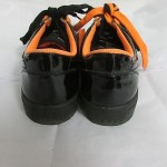 Diesel Clawster Low Black Patent/Orange Tux Fashion Sneakers Sz 8 Pre-owned