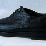 Mens Cole Haan  US 10D Tie New Black Pebble Leather Made in Italy