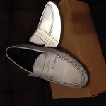 Cole Haan Mens SIZE 11 1/2 – Silver Reflective Penny Loafers