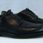 Mens Cole Haan  US 10D Tie New Black Pebble Leather Made in Italy