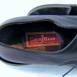 Mens Cole Haan  US 10D Tie New Black Pebble Leather Made in Italy