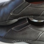 COLE HAAN  NIKE AIR MENS SIZE 10M BLACK LEATHER SLIP ON SHOES