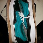 MENS BRAND NEW SKATER VANS BLUE TEAL BLACK SIZE 13