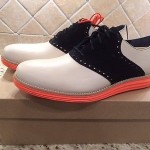 NEW COLE HAAN LUNARGRAND SADDLE 10M BIRCH/BLK/ORNG C11244