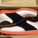 NEW COLE HAAN LUNARGRAND SADDLE 10M BIRCH/BLK/ORNG C11244