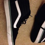 Vans High Tops Sk8 Hi Black Mint Green Accent Mens 11 Excellent codition Suede