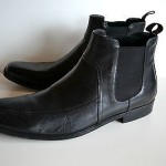 Men’s BOSS Hugo Boss ‘Metran’ Black Leather Fashion Ankle Boots, Size 12 M