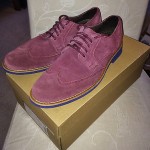 New $198 MENS Cole Haan DRAKE EVA WING TIP OXFORDS Burgundy Suede Shoes Sz 8.5 M