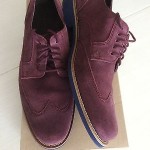 New $198 MENS Cole Haan DRAKE EVA WING TIP OXFORDS Burgundy Suede Shoes Sz 8.5 M