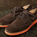 COLE HAAN LunarGrand Wingtip Suede Oxford Mens Shoes Dark Brown Orange nice 11 M
