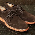 COLE HAAN LunarGrand Wingtip Suede Oxford Mens Shoes Dark Brown Orange nice 11 M