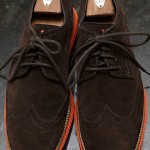 COLE HAAN LunarGrand Wingtip Suede Oxford Mens Shoes Dark Brown Orange nice 11 M