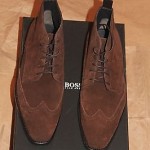 Brand New w Box Hugo Boss Clelior Suede Wingtip Ankle Boots for Men, Size US 8.5