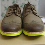 New Cole Haan Fragment LUNARGRAND Wingtip Grey Volt Green Leather 11 Limited