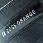 $225 Hugo Boss ORANGE Label Sneakers Black Leather Mens 6 40 Shoes Trainers 5.5