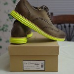 New Cole Haan Fragment LUNARGRAND Wingtip Grey Volt Green Leather 11 Limited