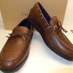 NEW COLE HAAN AIR MASON DARK BROWN LEATHER CAMP MOCS WITH NIKE AIR-9.5M