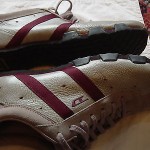DIESEL MEN’S ‘WISH” GRAY  W/RED STRIP ATHELETIC SNEAKERS SIZE 9 1/2
