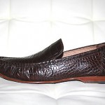 COLE HAAN Venetian Moc Loafers Dark Brown Mens SHOES 9 M Crocodile Slip on