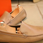 Men’s Hugo Boss Made in Italy Tan Leather Loafers Driving Shoes Size UK 6
