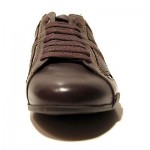 $330 Hugo Boss Black Label Leather Sneakers Brown Mens 12 45 Shoes 11.5 Oxford