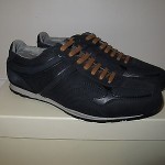 Nib HUGO BOSS Orange Orliro Navy Blue Sneakers Size 7