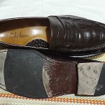 STYLISH COLE HAAN MEN SHOES SZ 9 M BROWN GENUINE LEATHER CROCODILE LOAFERS
