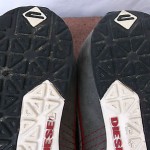Diesel, White Black Gray Red Suede Leather Fashion Sneakers. Sz. 7.5 M