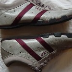 DIESEL MEN’S ‘WISH” GRAY  W/RED STRIP ATHELETIC SNEAKERS SIZE 9 1/2
