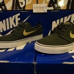 Nike SB Zoom Stefan Janoski Sz 7 SEQUOIA FILBERT GOLD WHITE Olive $78 retro vans