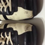 Diesel Men’s Wish Ivory W/Black Leather Sneakers Size 10.5